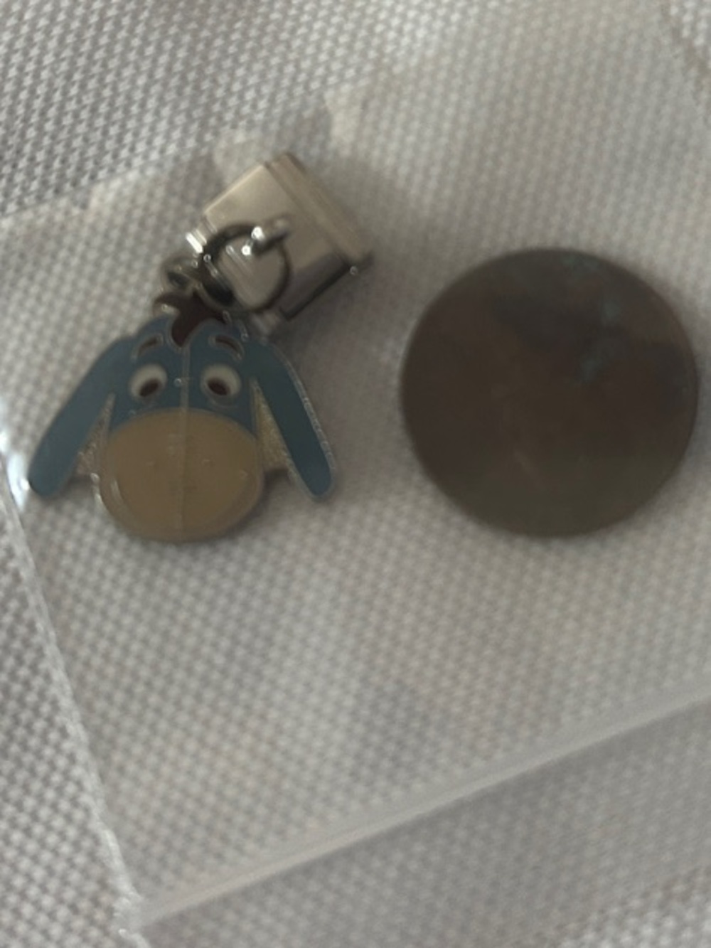 Disney Eeyore add a link charm  Enamel Charm Pendant - Blue and Beige